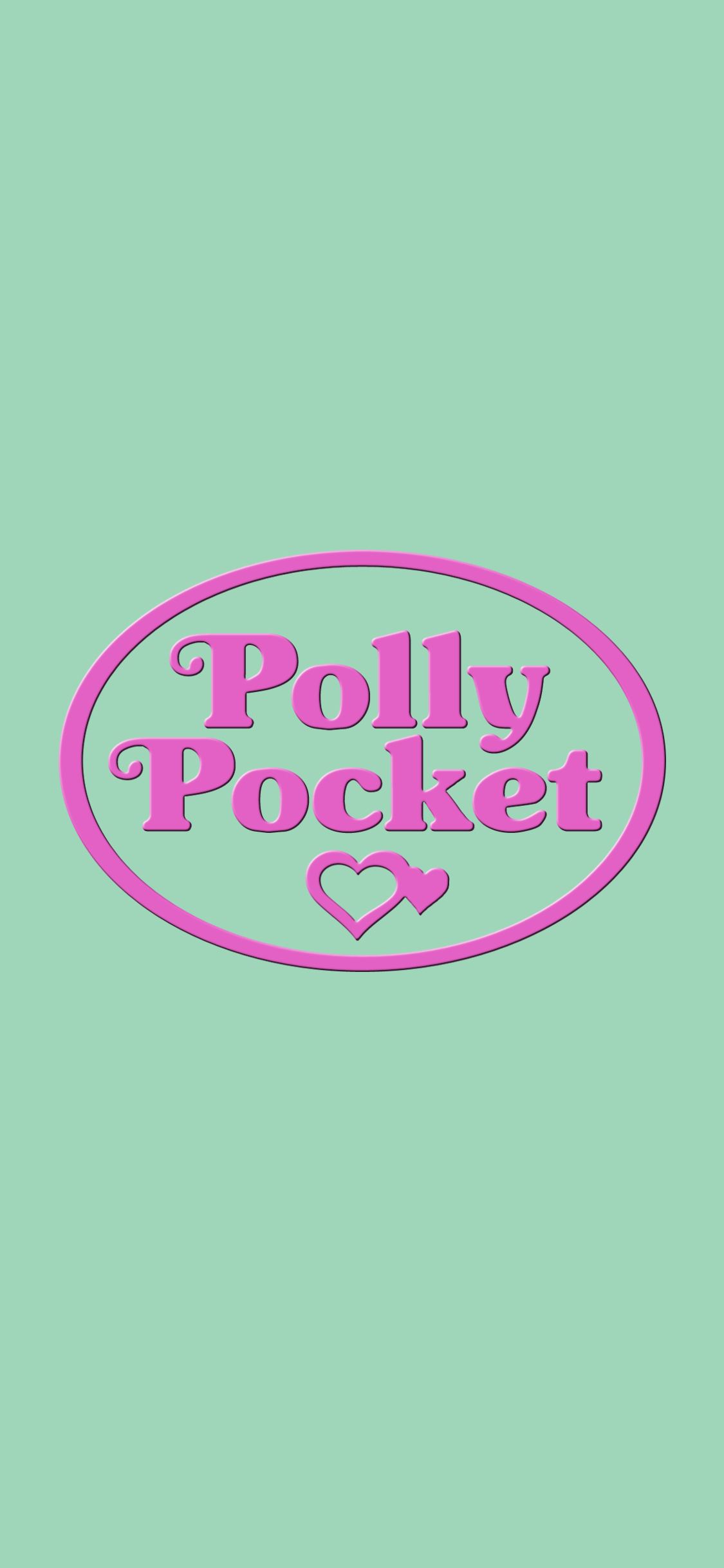 phone wallpaper displaying polly pocket (mint/pink)