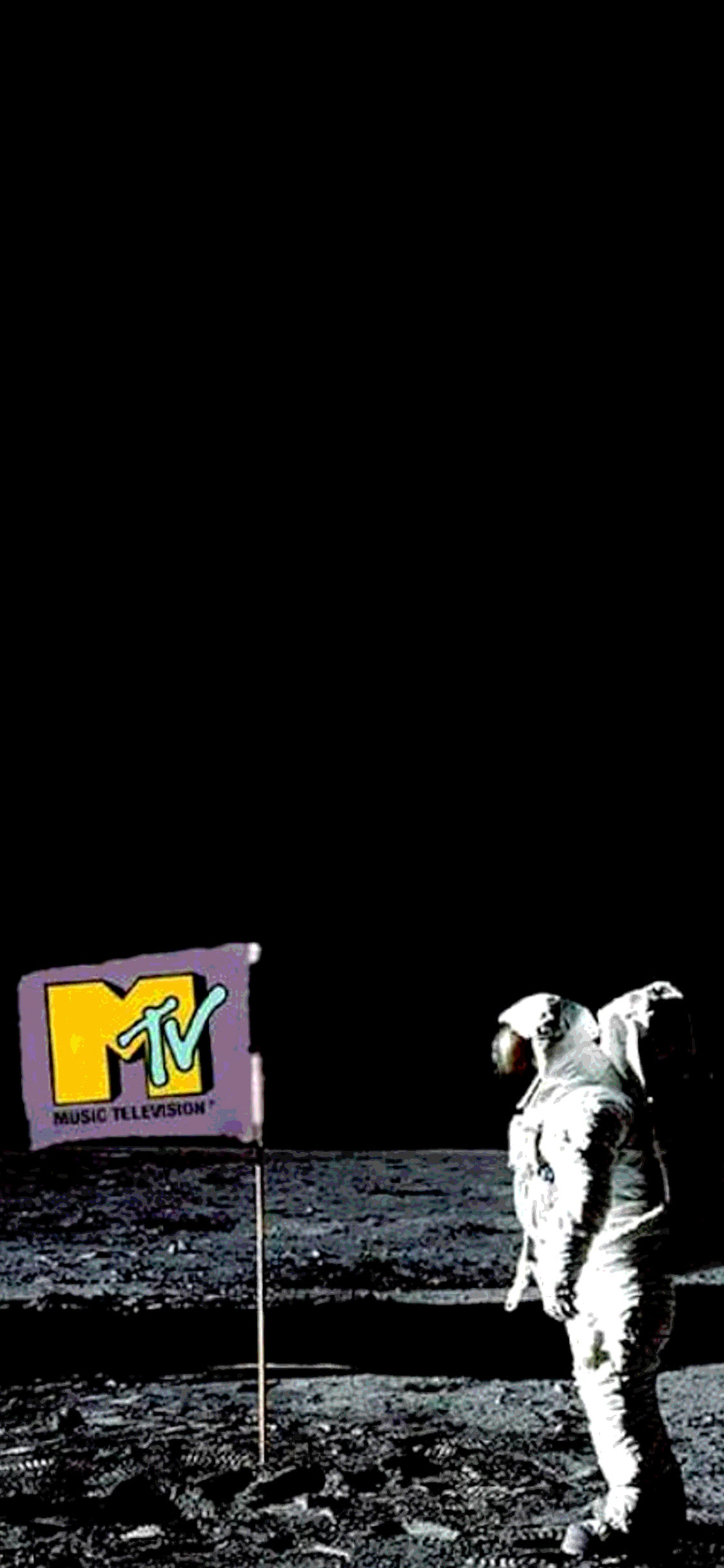 phone wallpaper displaying MTV promo // moonman