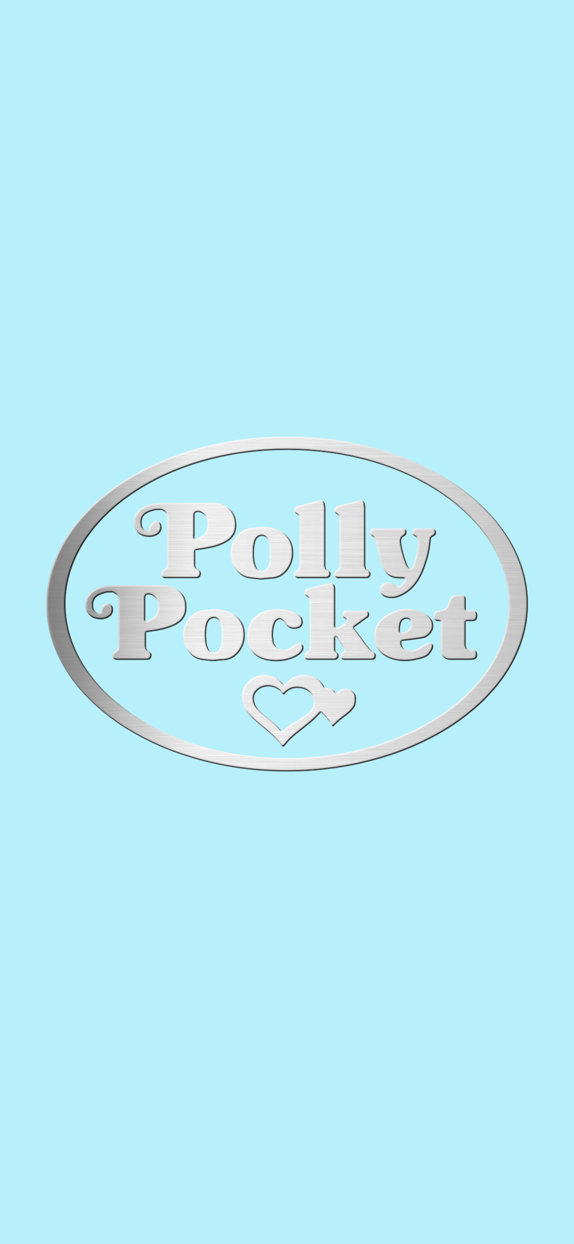 phone wallpaper displaying polly pocket (blue/silver)