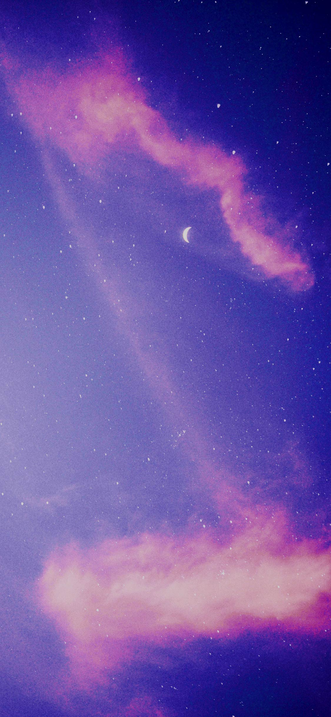 phone wallpaper displaying purple spacey clouds
