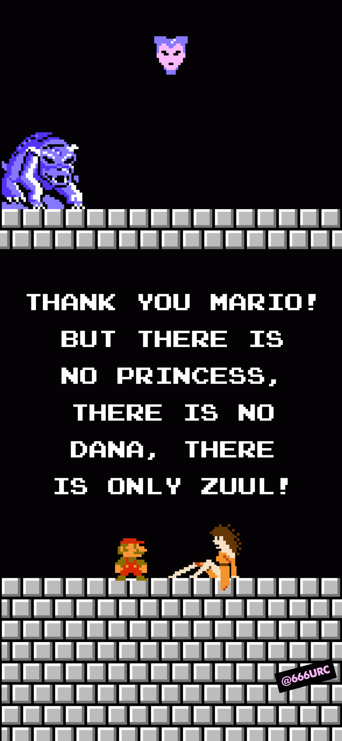 phone wallpaper displaying ghostbusters // NES (there is no princess)