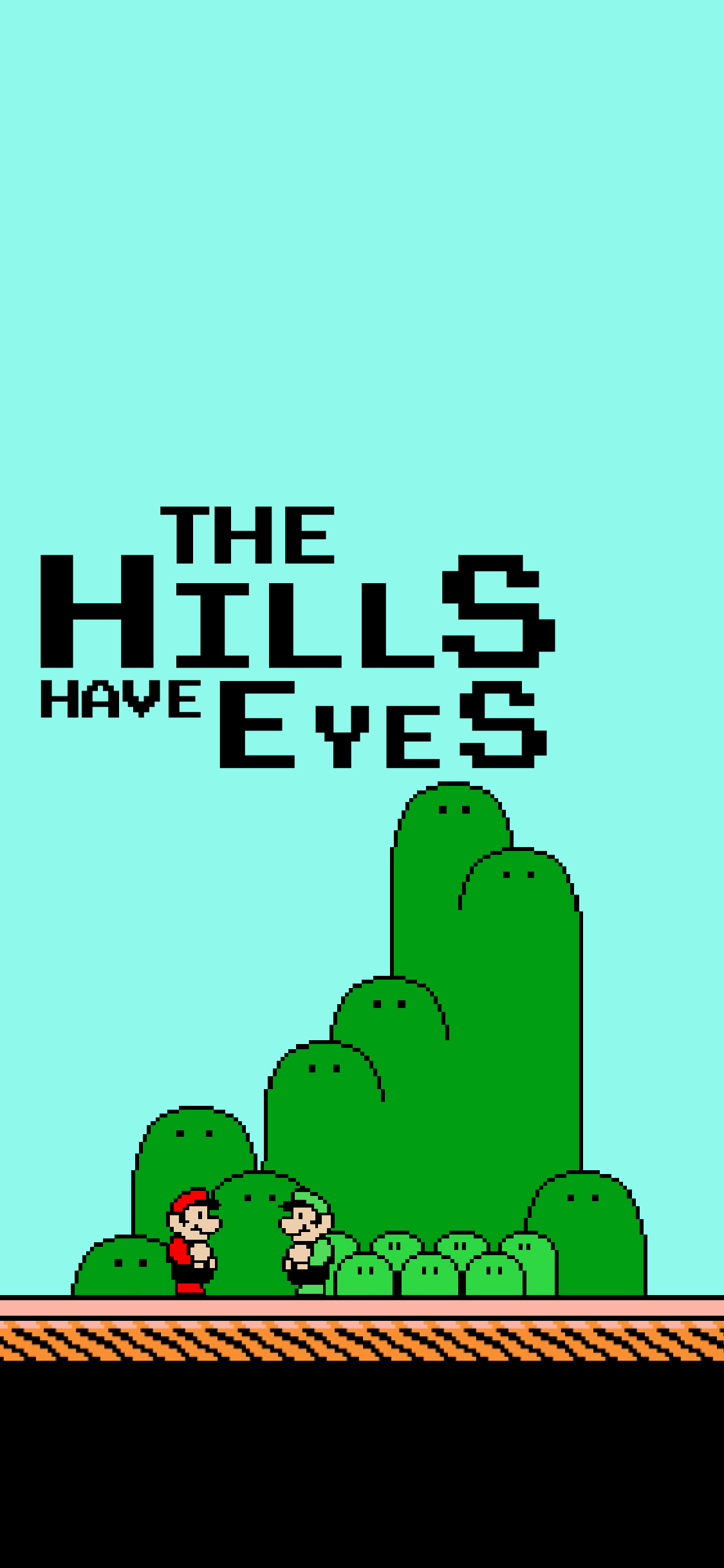 phone wallpaper displaying NES // SMB3 // the hills have eyes