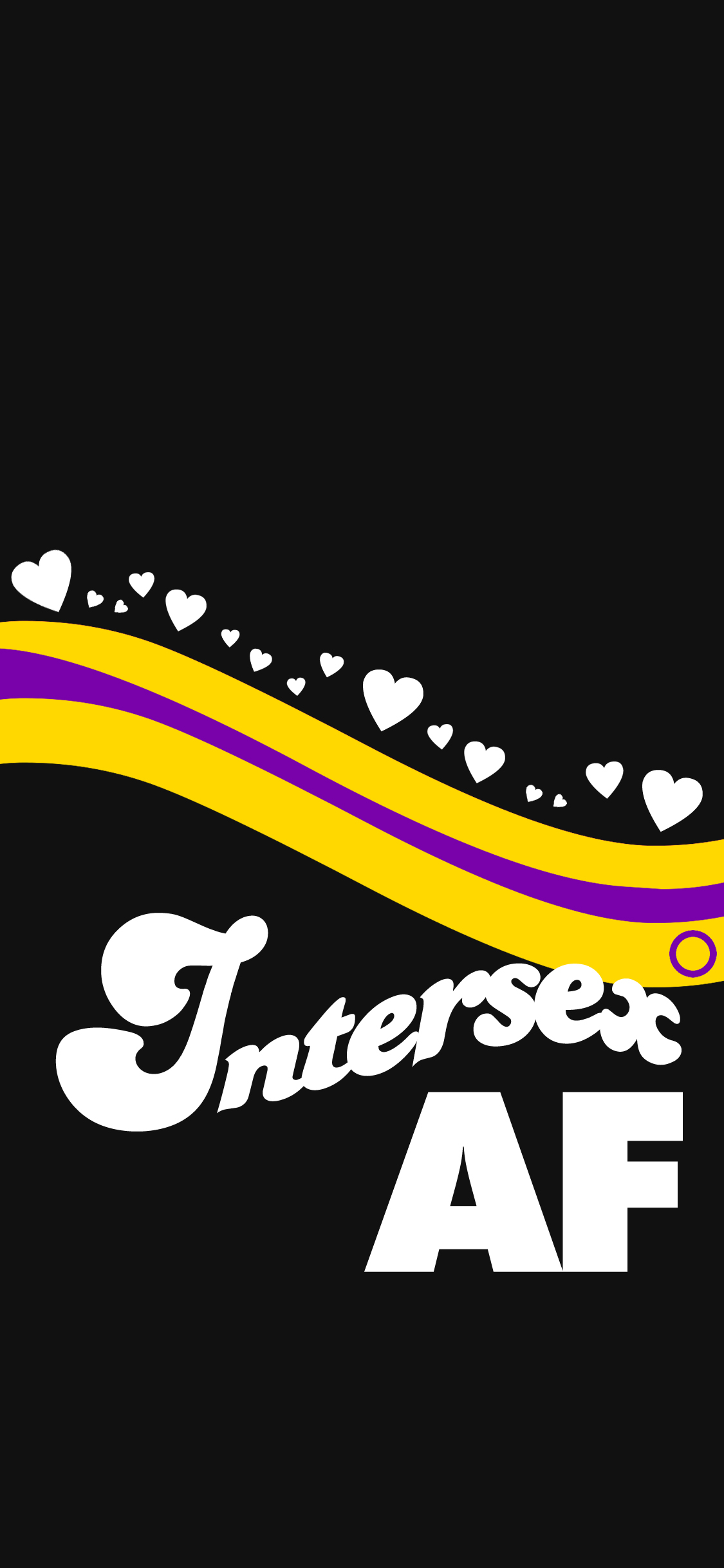 phone wallpaper displaying lgbtqia+ pride (intersex AF)