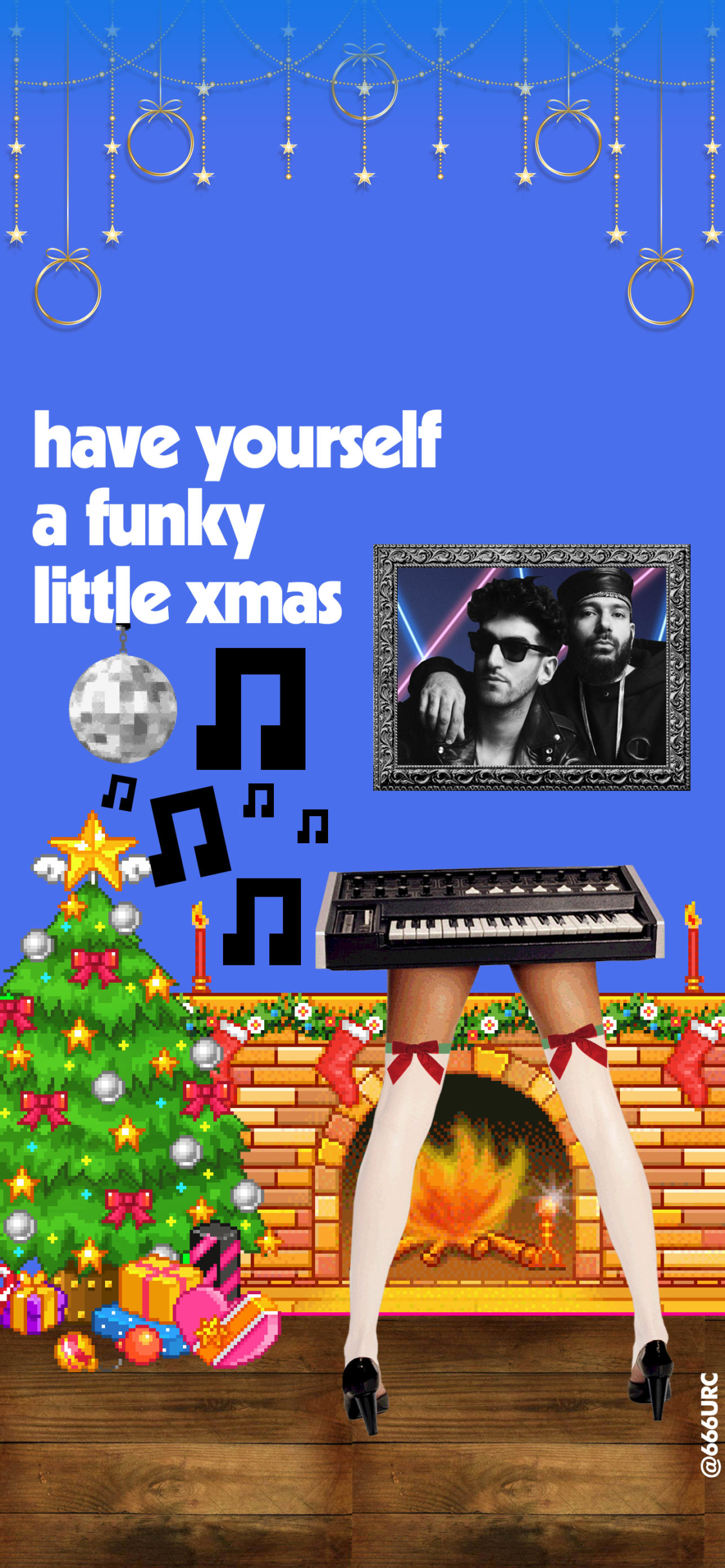 phone wallpaper displaying chromeo // have yourself a funky little xmas