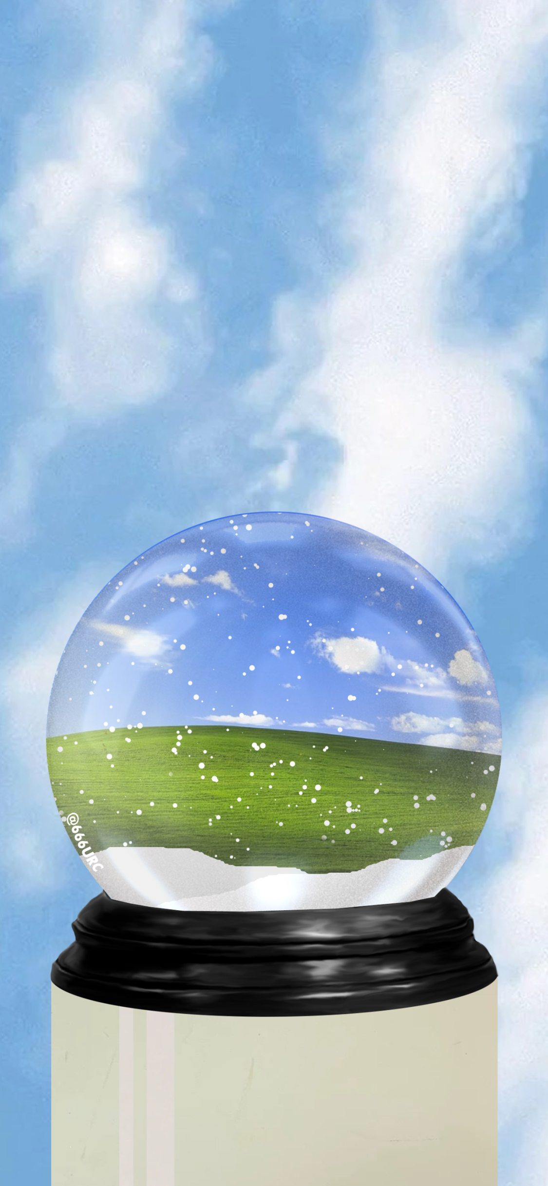 phone wallpaper displaying snow globe // windows (backgrounds)